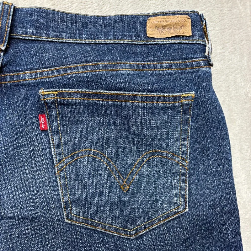 Levi's 515 Boot Cut Denim Jeans‎ Women Size 14 S/C Dark Wash 36x30 Wide Leg